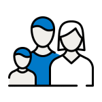 Icon of an outline of parents and child